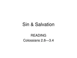 sin salvation
