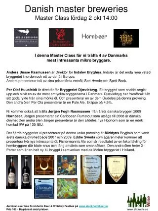 danish master breweries master class l rdag 2 okt 14 00