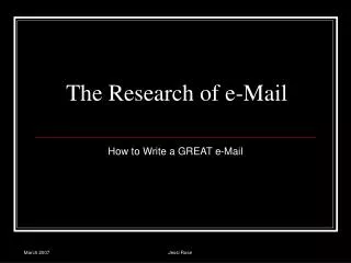 The Research of e-Mail