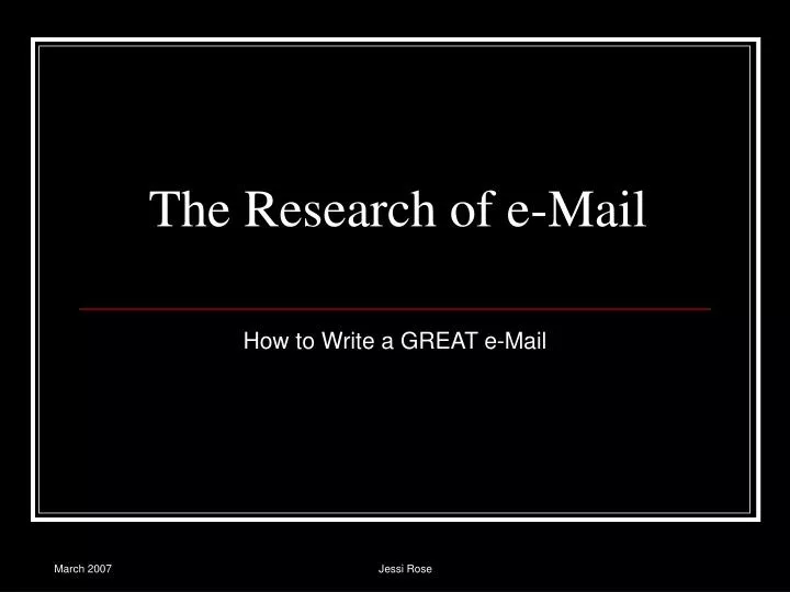 the research of e mail