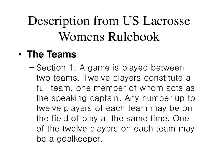 description from us lacrosse womens rulebook