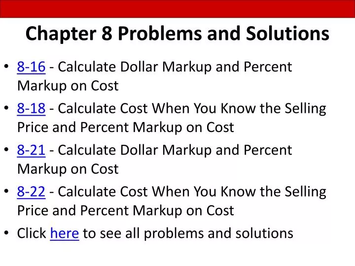 chapter 8 problems and solutions