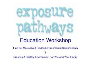Education Workshop Find out More About Hidden Environmental Contaminants &amp;