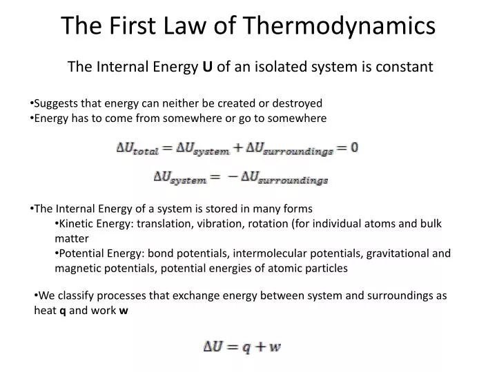 the first law of thermodynamics