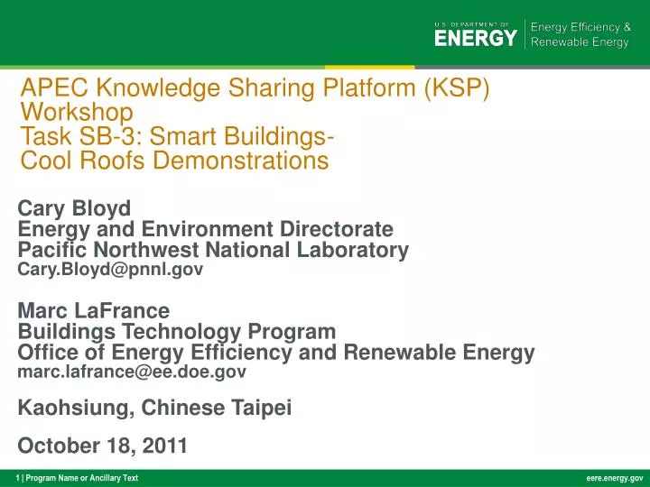 apec knowledge sharing platform ksp workshop task sb 3 smart buildings cool roofs demonstrations