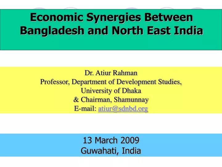 economic synergies between bangladesh and north east india