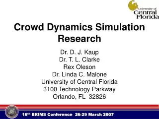 Crowd Dynamics Simulation Research