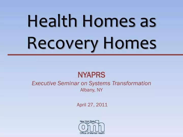 health homes as recovery homes