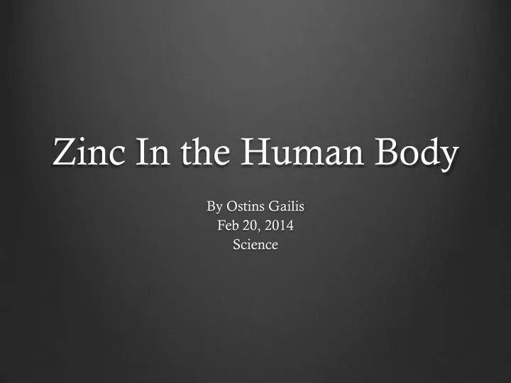 zinc in the human body