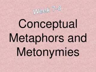 Conceptual Metaphors and Metonymies