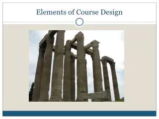Elements of Course Design