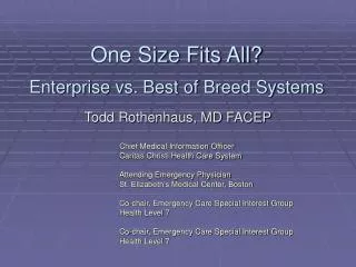 One Size Fits All? Enterprise vs. Best of Breed Systems