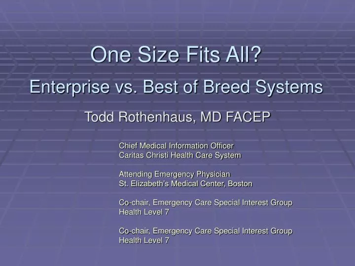 one size fits all enterprise vs best of breed systems