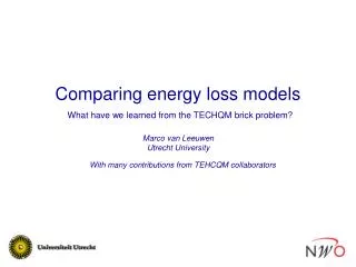 Comparing energy loss models