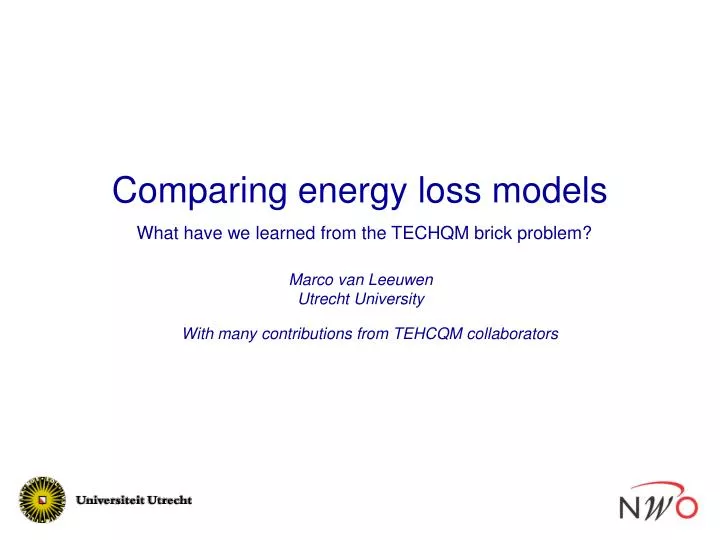 comparing energy loss models