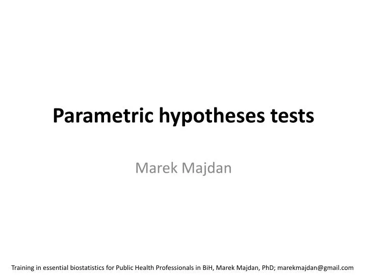 parametric hypotheses tests