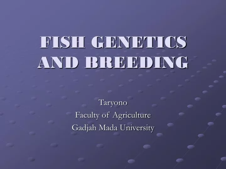 fish genetics and breeding