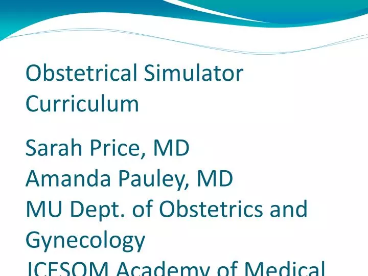 obstetrical simulator curriculum