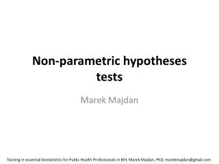 Non-parametric hypotheses tests