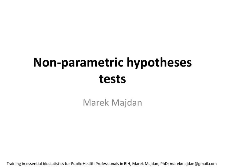 non parametric hypotheses tests