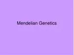 Mendelian Genetics - slide 1