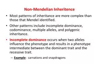 Non-Mendelian Inheritence