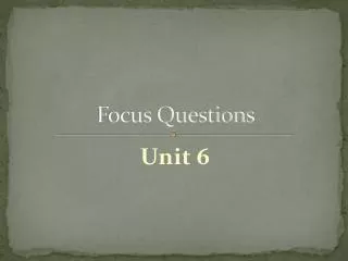 focus questions