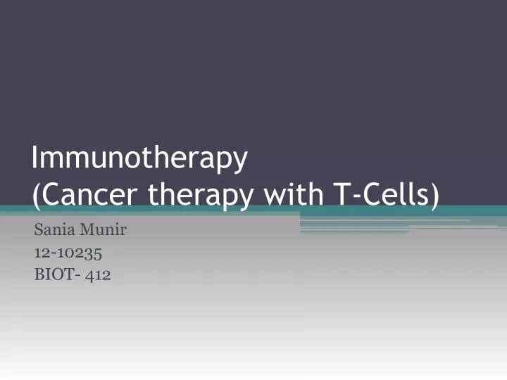 immunotherapy cancer therapy with t cells