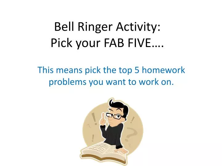 bell ringer activity pick your fab five