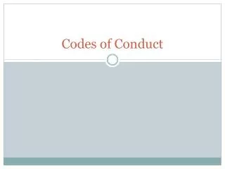 codes of conduct