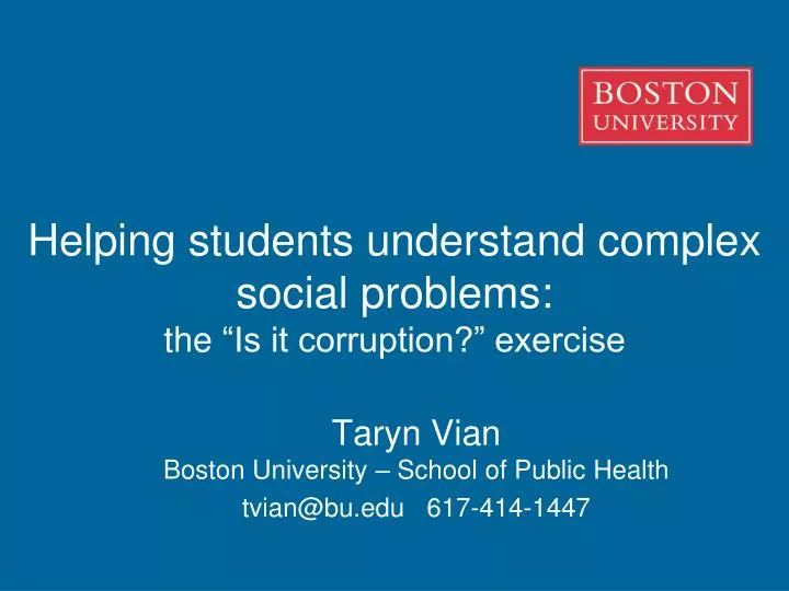 helping students understand complex social problems the is it corruption exercise