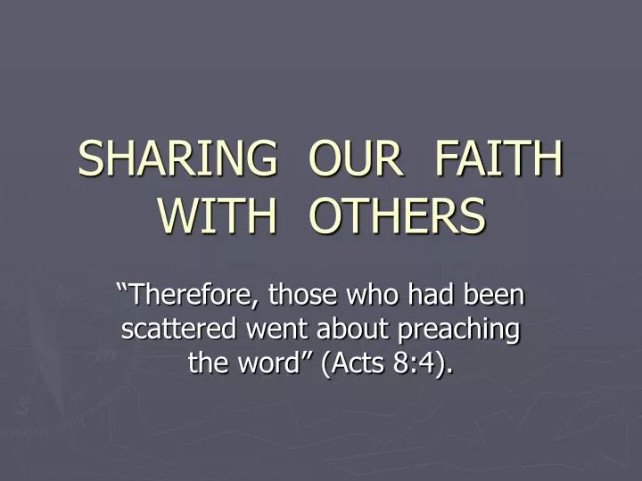 sharing our faith with others