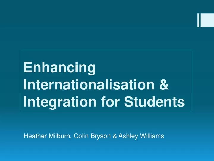 enhancing internationalisation integration for students
