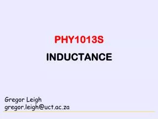 PHY1013S INDUCTANCE