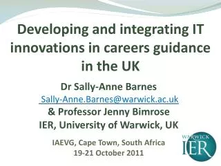 Developing and integrating IT innovations in careers guidance in the UK