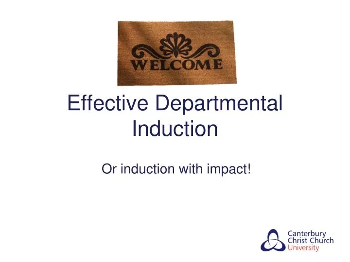 effective departmental induction