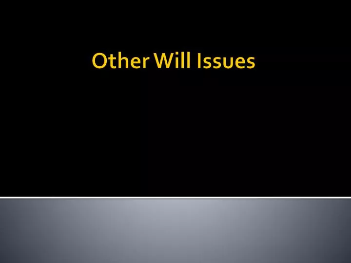 other will issues