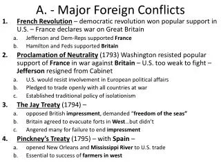 A. - Major Foreign Conflicts