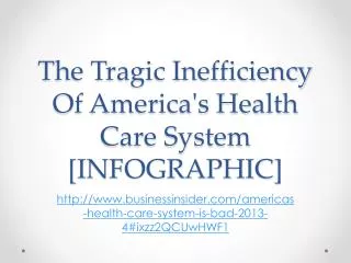 The Tragic Inefficiency Of America's Health Care System [INFOGRAPHIC ]