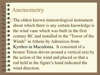 Anemometry