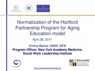 Normalization of the Hartford Partnership Program for Aging Education model