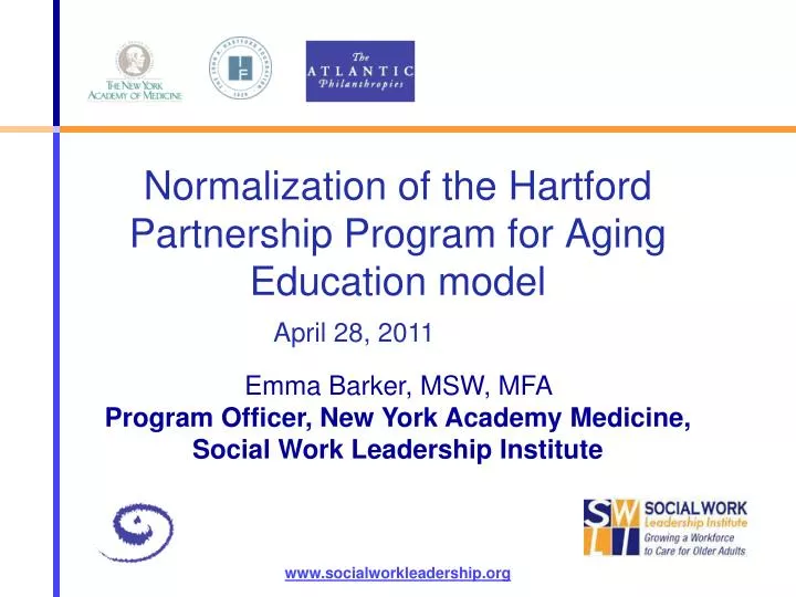 normalization of the hartford partnership program for aging education model