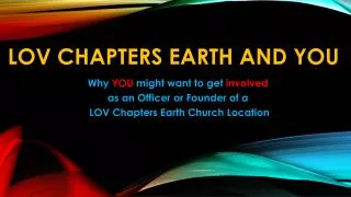 LOV Chapters Earth and You