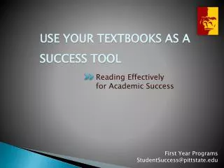 Use Your Textbooks as a Success Tool