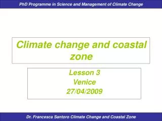 Climate change and coastal zone