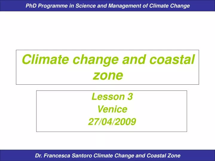 climate change and coastal zone