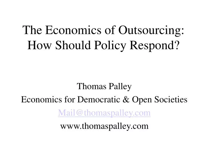 the economics of outsourcing how should policy respond