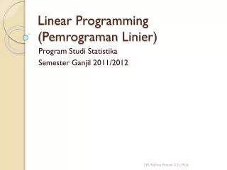 linear programming pemrograman linier