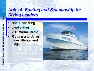 Unit 14: Boating and Seamanship for Diving Leaders