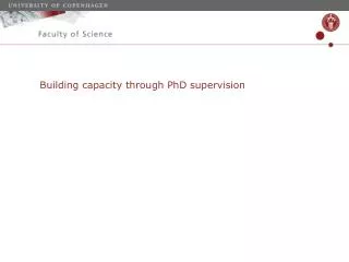 Building capacity through PhD supervision